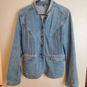 Jill Peplum Button Jean Denim Jacket